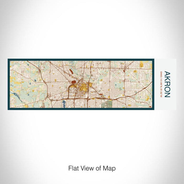 Rendered View of Akron Ohio Map on 10oz Stainless Steel Insulated Cup in Woodblock with Sliding Lid