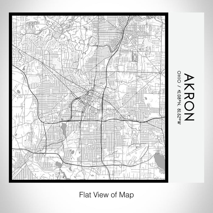 Rendered View of Akron Ohio Map on 17oz Stainless Steel Insulated Tumbler in Classic Map Style