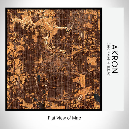 Rendered View of Akron Ohio Map on 17oz Stainless Steel Insulated Tumbler in Ember Map Style