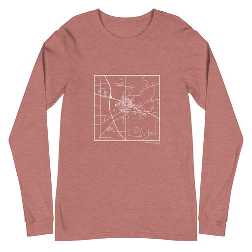 Alachua Florida  Map Unisex Long-Sleeve T-shirt with City inscription in Heather Mauve