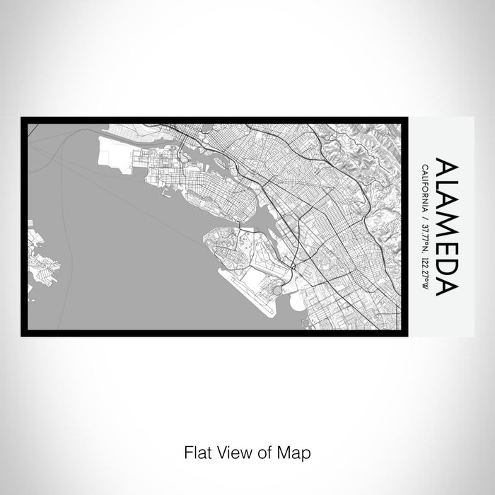 Rendered View of Alameda California Map on 17oz Stainless Steel Insulated Bottle with printed classic style map