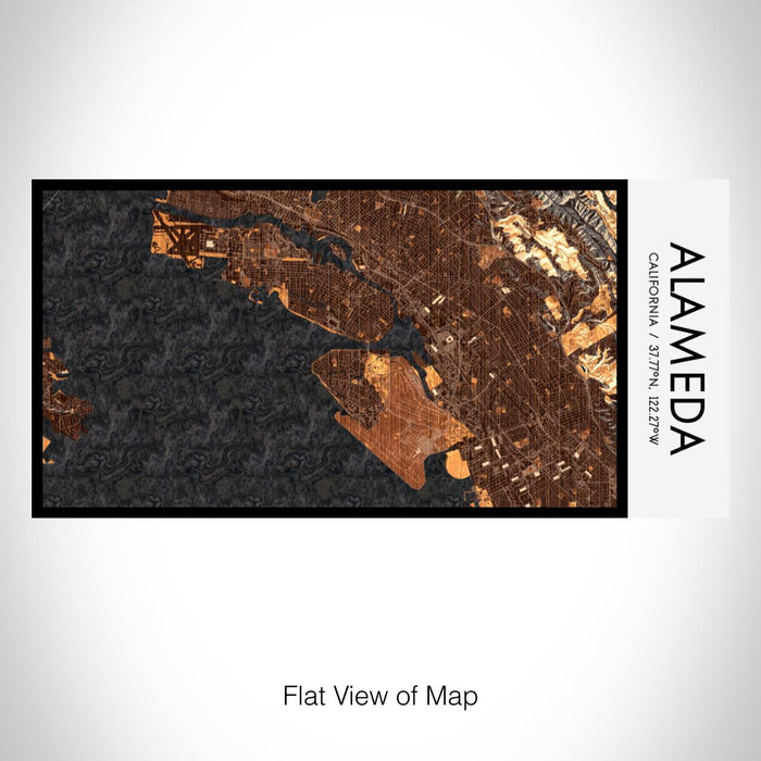Rendered View of Alameda California Map on 17oz Stainless Steel Insulated Bottle with printed ember style map