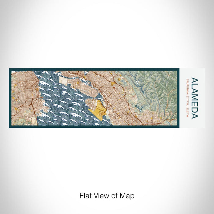 Rendered View of Alameda California Map on 10oz Stainless Steel Insulated Cup in Woodblock with Sliding Lid