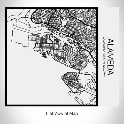 Rendered View of Alameda California Map on 17oz Stainless Steel Insulated Tumbler in Matte White with Tactile Lines