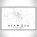 Alamosa Colorado Map Print Landscape Orientation in Classic Style With Shaded Background