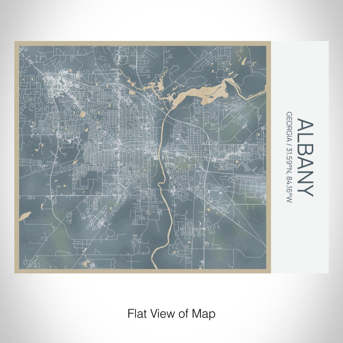 Rendered View of Albany Georgia Map on 20oz Stainless Steel Insulated Bottle with Bamboo Top with printed afternoon style map