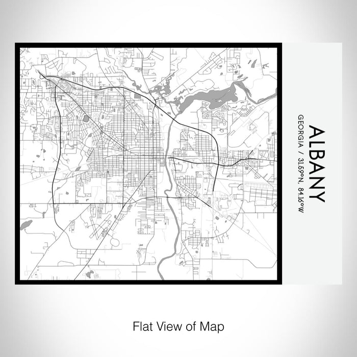 Rendered View of Albany Georgia Map on 20oz Stainless Steel Insulated Bottle with Bamboo Top with printed classic style map