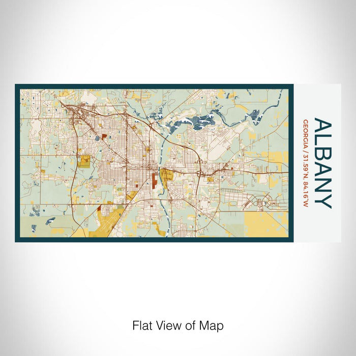 Rendered View of Albany Georgia Map on 17oz Stainless Steel Insulated Bottle with printed woodblock style map