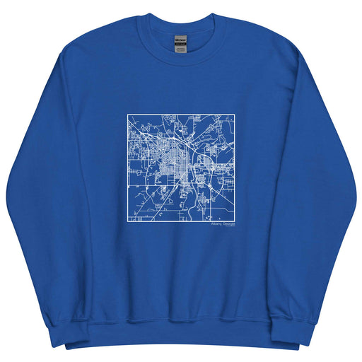 Albany Georgia  Map Unisex Crewneck Sweater with City inscription in Royal Blue