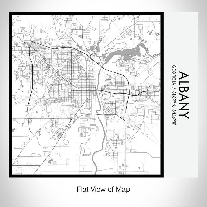 Rendered View of Albany Georgia Map on 17oz Stainless Steel Insulated Tumbler in Classic Map Style