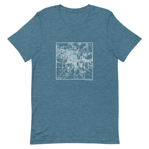 Albany Georgia  Map Unisex T-Shirt with City inscription in Heather Teal