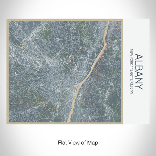 Rendered View of Albany New York Map on 20oz Stainless Steel Insulated Bottle with Bamboo Top with printed afternoon style map