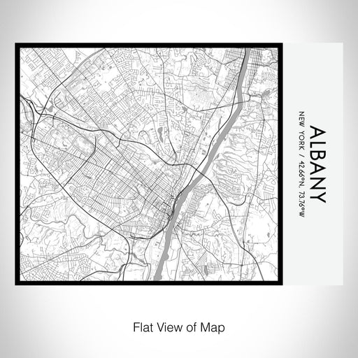 Rendered View of Albany New York Map on 20oz Stainless Steel Insulated Bottle with Bamboo Top with printed classic style map