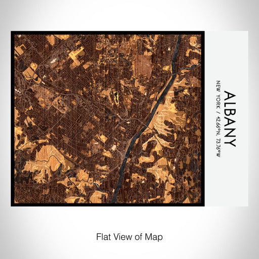 Rendered View of Albany New York Map on 20oz Stainless Steel Insulated Bottle with Bamboo Top with printed ember style map