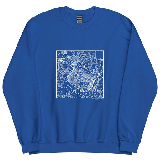 Albany New York  Map Unisex Crewneck Sweater with City inscription in Royal Blue