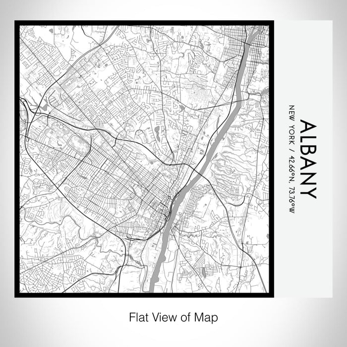 Rendered View of Albany New York Map on 17oz Stainless Steel Insulated Tumbler in Classic Map Style