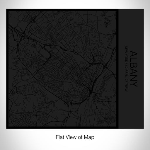 Rendered View of Albany New York Map on 17oz Stainless Steel Insulated Tumbler in Matte Black with Tactile Lines