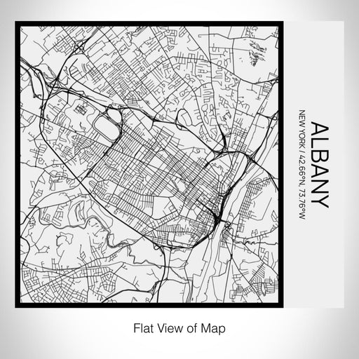 Rendered View of Albany New York Map on 17oz Stainless Steel Insulated Tumbler in Matte White with Tactile Lines