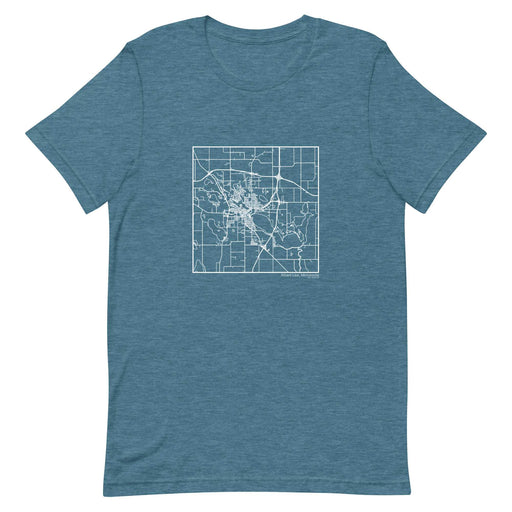 Albert Lea Minnesota  Map Unisex T-Shirt with City inscription in Heather Teal