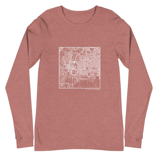 Albuquerque New Mexico  Map Unisex Long-Sleeve T-shirt with City inscription in Heather Mauve