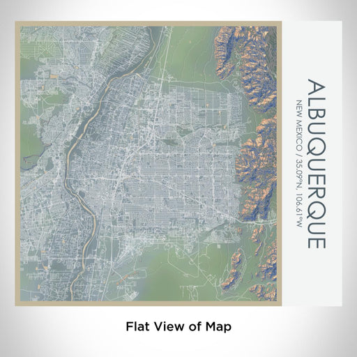 Rendered View of Albuquerque New Mexico Map on 17oz Stainless Steel Insulated Tumbler in Afternoon Map Style