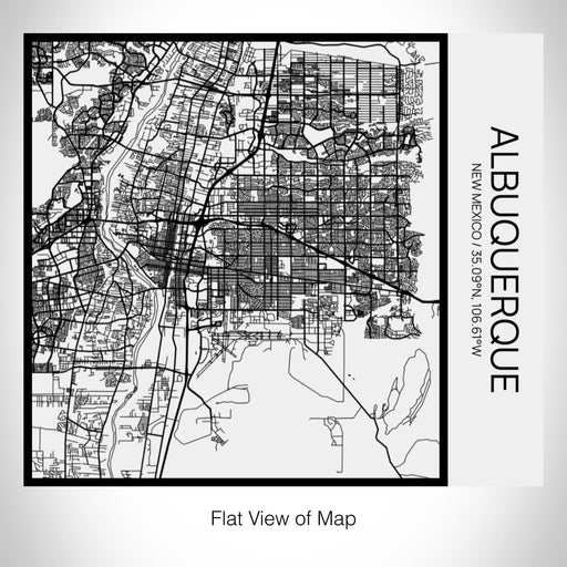 Rendered View of Albuquerque New Mexico Map on 17oz Stainless Steel Insulated Tumbler in Matte White with Tactile Lines