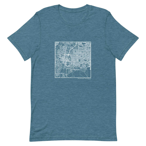 Albuquerque New Mexico  Map Unisex T-Shirt with City inscription in Heather Teal