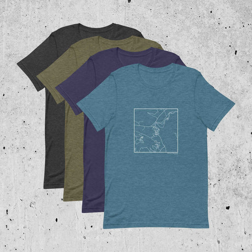 Alcova Wyoming  Map Unisex T-Shirts in Multiple Colors