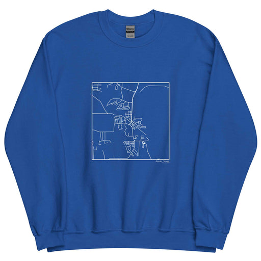 Aledo Texas  Map Unisex Crewneck Sweater with City inscription in Royal Blue