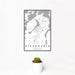 12x18 Alexandria Minnesota Map Print Portrait Orientation in Classic Style With Small Cactus Plant in White Planter