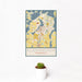 12x18 Alexandria Minnesota Map Print Portrait Orientation in Woodblock Style With Small Cactus Plant in White Planter