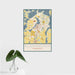 16x24 Alexandria Minnesota Map Print Portrait Orientation in Woodblock Style With Tropical Plant Leaves in Water