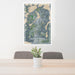 24x36 Alexandria Minnesota Map Print Portrait Orientation in Afternoon Style Behind 2 Chairs Table and Potted Plant