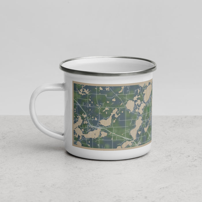 Left View Custom Alexandria Minnesota Map Enamel Mug in Afternoon