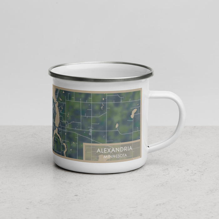 Right View Custom Alexandria Minnesota Map Enamel Mug in Afternoon