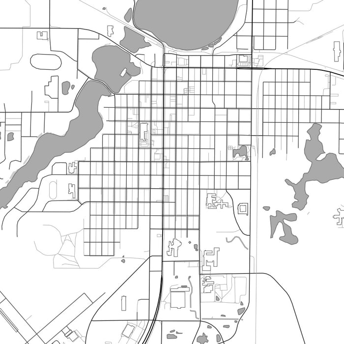 Alexandria Minnesota Map Print in Classic Style Zoomed In Close Up Showing Details