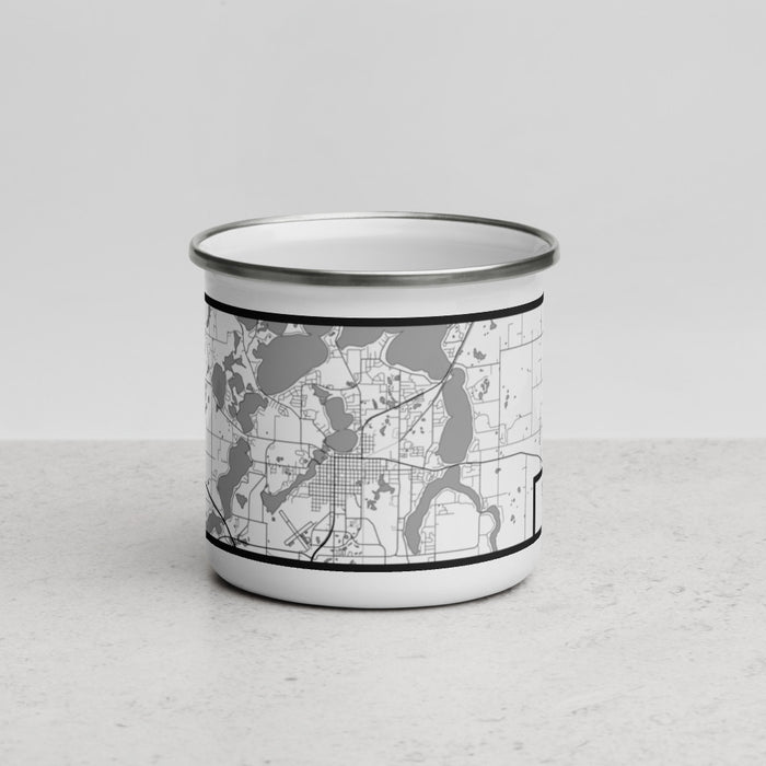 Front View Custom Alexandria Minnesota Map Enamel Mug in Classic