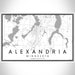 Alexandria Minnesota Map Print Landscape Orientation in Classic Style With Shaded Background