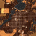 Alexandria Minnesota Map Print in Ember Style Zoomed In Close Up Showing Details