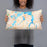 Person holding 20x12 Custom Alexandria Minnesota Map Throw Pillow in Watercolor