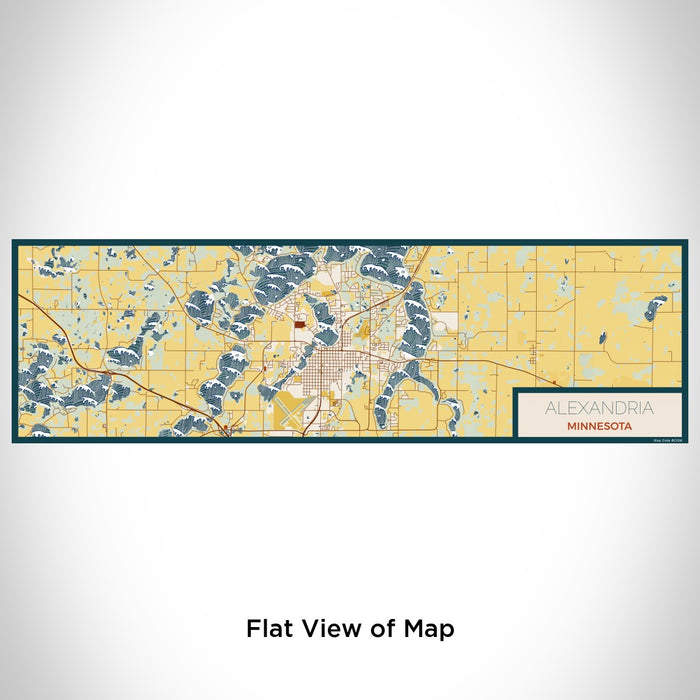 Flat View of Map Custom Alexandria Minnesota Map Enamel Mug in Woodblock