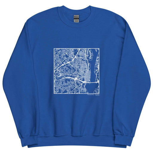 Alexandria Virginia  Map Unisex Crewneck Sweater with City inscription in Royal Blue