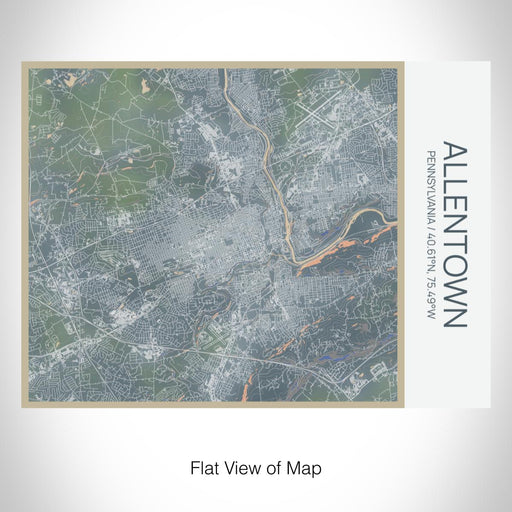 Rendered View of Allentown Pennsylvania Map on 20oz Stainless Steel Insulated Bottle with Bamboo Top with printed afternoon style map