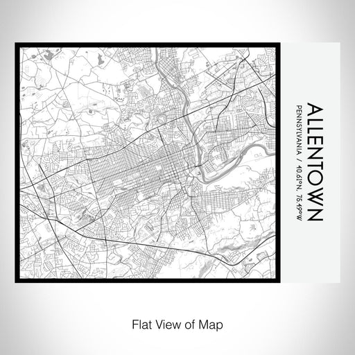 Rendered View of Allentown Pennsylvania Map on 20oz Stainless Steel Insulated Bottle with Bamboo Top with printed classic style map