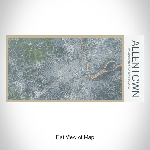 Rendered View of Allentown Pennsylvania Map on 17oz Stainless Steel Insulated Bottle with printed afternoon style map