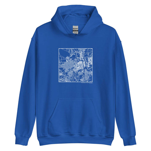 Allentown Pennsylvania  Map Unisex Hoodie Sweater with City inscription in Royal Blue