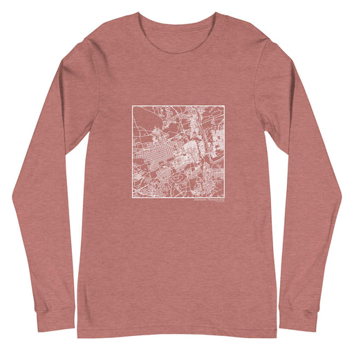 Allentown Pennsylvania  Map Unisex Long-Sleeve T-shirt with City inscription in Heather Mauve
