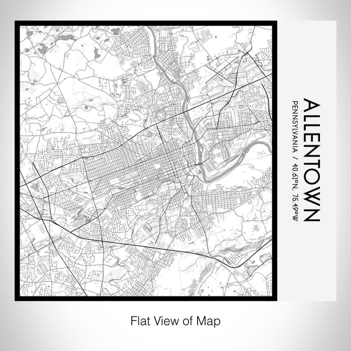 Rendered View of Allentown Pennsylvania Map on 17oz Stainless Steel Insulated Tumbler in Classic Map Style