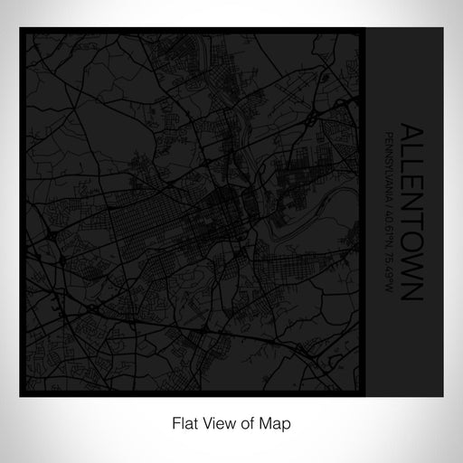 Rendered View of Allentown Pennsylvania Map on 17oz Stainless Steel Insulated Tumbler in Matte Black with Tactile Lines