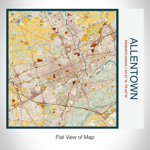 Rendered View of Allentown Pennsylvania Map on 17oz Stainless Steel Insulated Tumbler in Woodblock Map Style